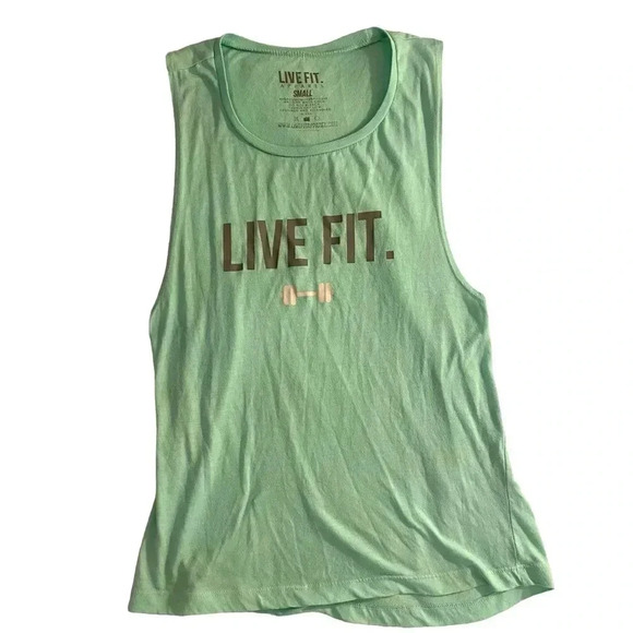 LIVE FIT sleeveless green tank top, Size small workout gym attire LVFT gymshark - Picture 1 of 5